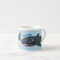 Cute whale shark happy cartoon illustration