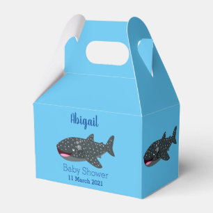 Cute whale shark happy cartoon illustration favour box