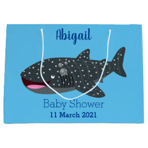Cute whale shark happy cartoon illustration large gift bag