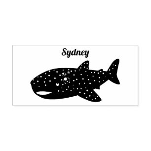 Cute whale shark happy cartoon illustration rubber stamp