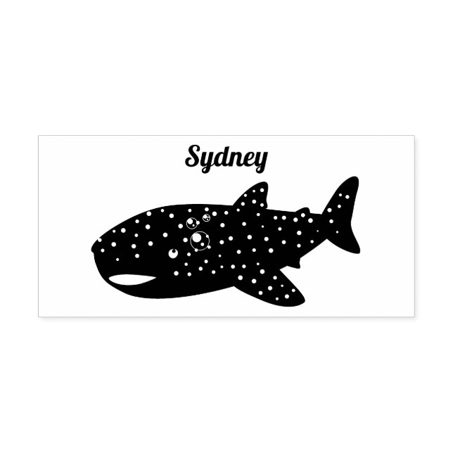 Cute whale shark happy cartoon illustration rubber stamp (Imprint)