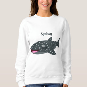 Cute whale shark happy cartoon illustration sweatshirt