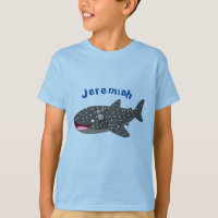 Cute whale shark happy cartoon illustration