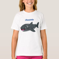 Cute whale shark happy cartoon illustration