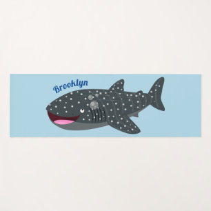 Cute whale shark happy cartoon illustration yoga mat