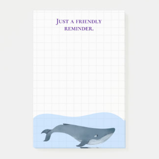 Cute Whale Simple Reminder Post-it Notes