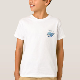 Cute Whale Spouting Water Kids T-Shirt