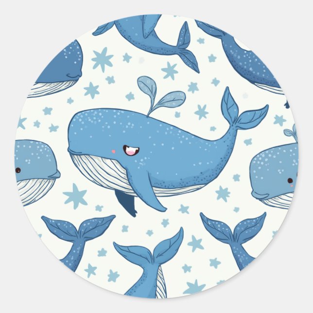 cute whale sticker (Front)