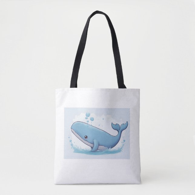 Cute Whale Tote Bag (Front)