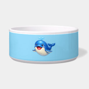 Cute Whale with Big Eyes Happy Ocean Animal Illust