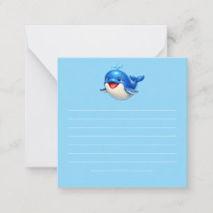 Cute Whale with Big Eyes Happy Ocean Animal Illust Card