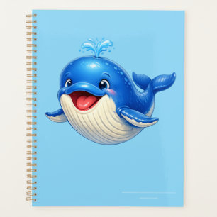 Cute Whale with Big Eyes Happy Ocean Animal Illust Planner