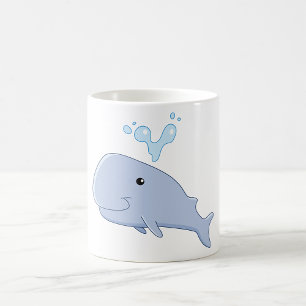 Cute Whale with Water Splash Adorable Animal  Coffee Mug