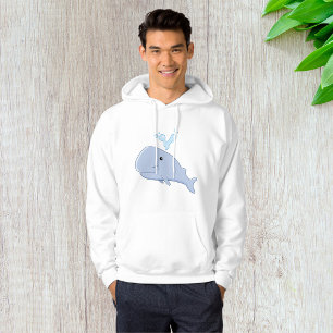 Cute Whale with Water Splash Adorable Animal Hoodie