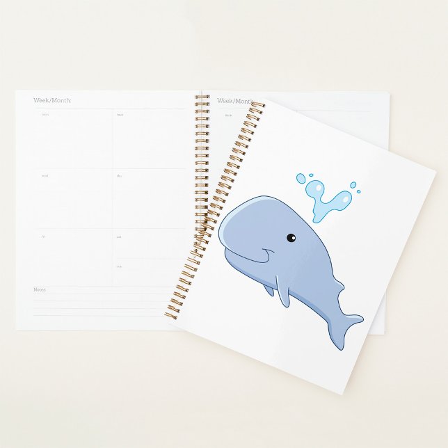 Cute Whale with Water Splash Adorable Animal  Planner (Creator Uploaded)