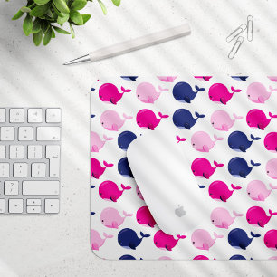 Cute Whales, Pattern Of Whales, Sea Animals Mouse Mat