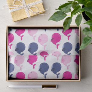 Cute Whales, Pattern Of Whales, Sea Animals Tissue Paper