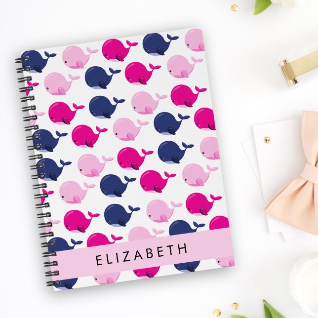 Cute Whales, Pattern Of Whales, Your Name Planner (Creator Uploaded)