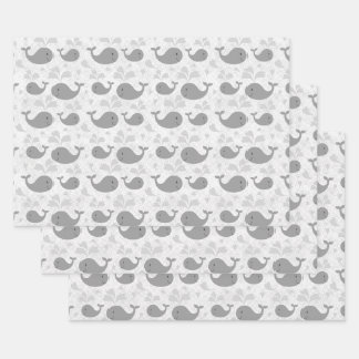 Cute Whales Wrapping Paper Sheet
