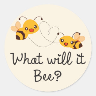 Cute What will it Bee Gender Reveal Baby Shower Classic Round Sticker