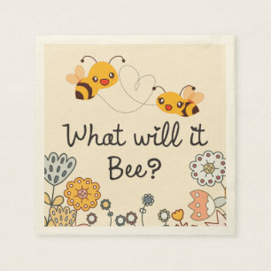 Cute What will it Bee Gender Reveal Baby Shower Napkin