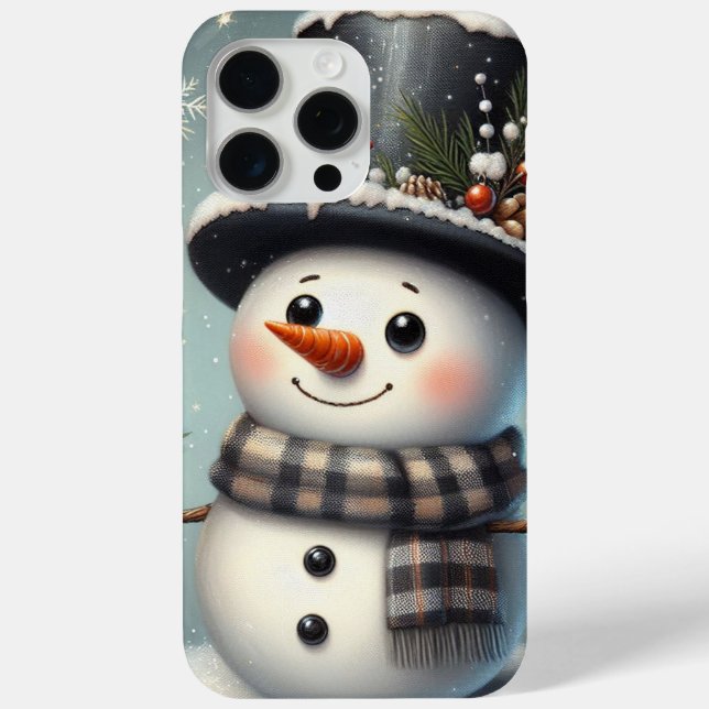 Cute whimiscal Christmas/winter snowman Case-Mate iPhone Case (Back)