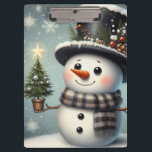 Cute whimiscal Christmas/winter snowman Clipboard<br><div class="desc">cute</div>