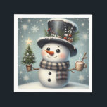 Cute whimiscal Christmas/winter snowman Napkin<br><div class="desc">cute</div>