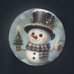 Cute whimiscal Christmas/winter snowman Paper Plate<br><div class="desc">cute</div>