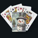 Cute whimiscal Christmas/winter snowman Playing Cards<br><div class="desc">cute</div>