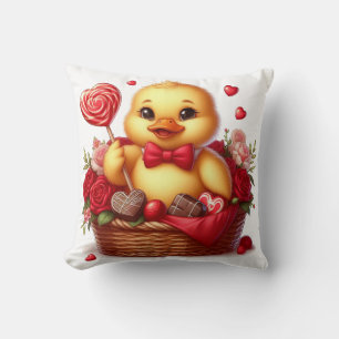 Cute/Whimisical Valentine's day duck Cushion