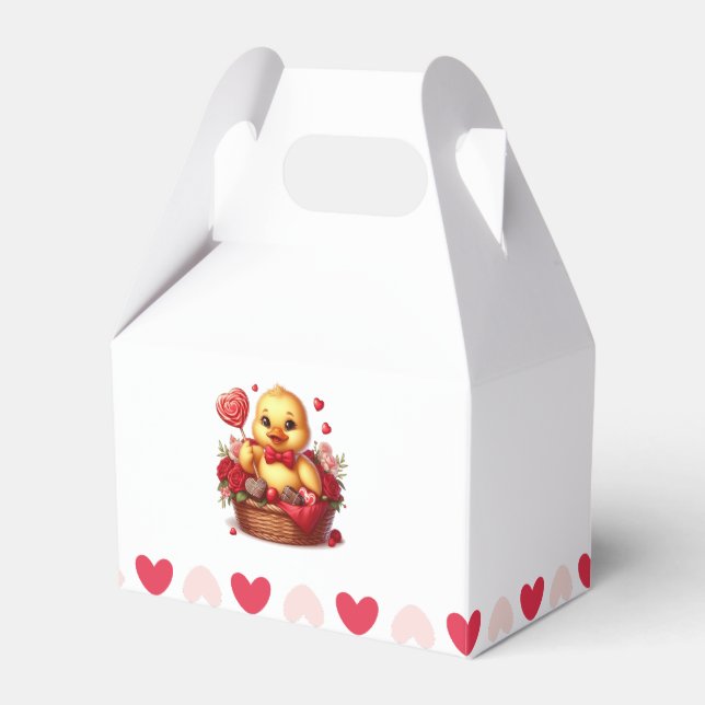 Cute/Whimisical Valentine's day duck Favour Box (Front Side)