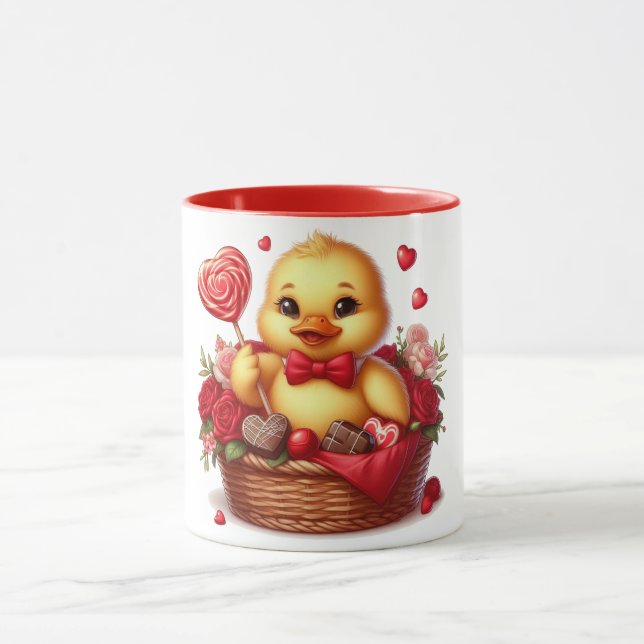 Cute/Whimisical Valentine's day duck Mug (Center)