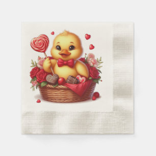 Cute/Whimisical Valentine's day duck Napkin