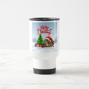 Cute/Whimsical baby Christmas dino Travel Mug
