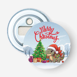 Cute/Whimsical baby Christmas stegosaurus Bottle Opener