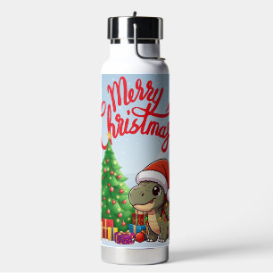 Cute/Whimsical baby Christmas stegosaurus  Water Bottle