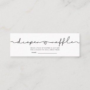 Cute whimsical baby shower diaper raffle ticket