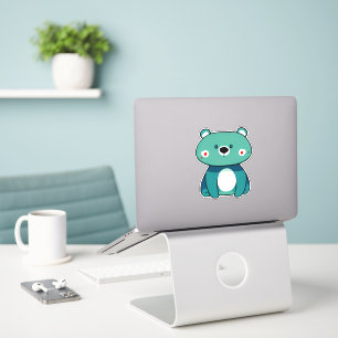 Cute whimsical bear cartoon sticker