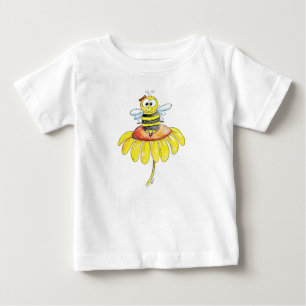 Cute Whimsical Bee on a Flower Baby T-Shirt