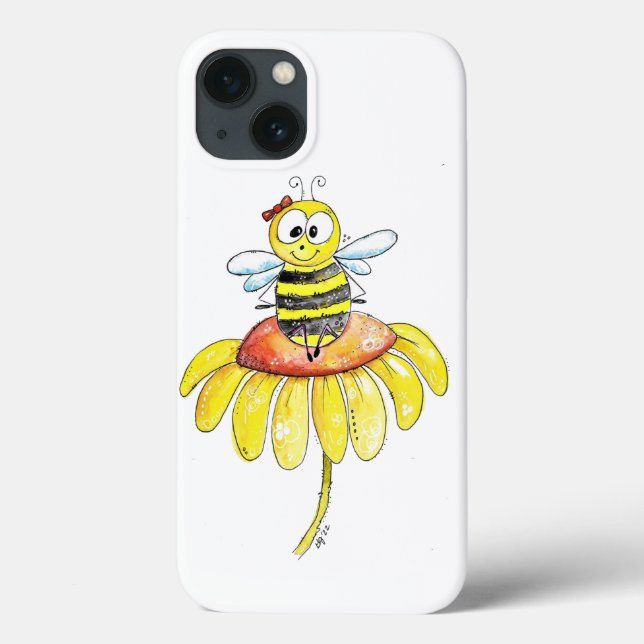 Cute Whimsical Bee on a Flower Case-Mate iPhone Case (Back)