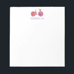 Cute Whimsical Bicycle Simple Personalized Name Notepad<br><div class="desc">A colorful and cute bicycle illustration of an old fashioned bike with a basket of flowers on a notepad customized with your name.</div>