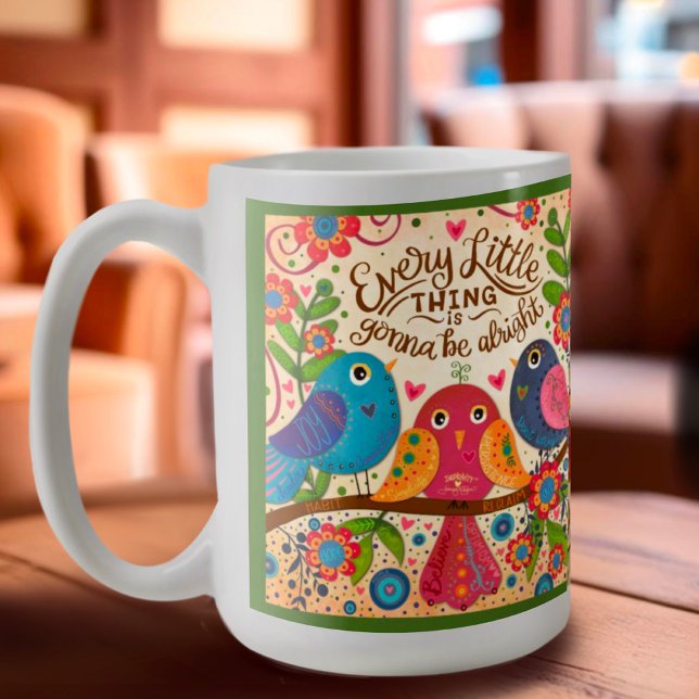 Cute Whimsical Birds Inspiring Quote Subscriber Coffee Mug (Creator Uploaded)