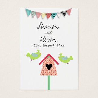 Cute Whimsical Birds Wedding Favour Tags