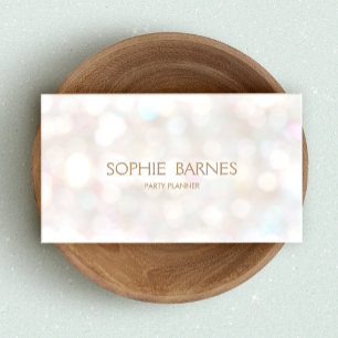 Cute Whimsical Bokeh Event Party Planner Business Card