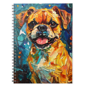 Cute Whimsical Boxer Puppy Notebook