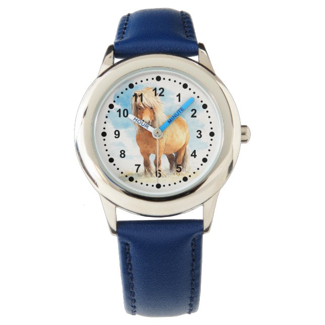 Cute Whimsical Brown Pony Horse Kids Watch (Front)