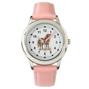 Cute Whimsical Brown Pony Horse Kids Watch
