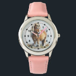 Cute Whimsical Brown Pony Horse Kids Watch<br><div class="desc">Cute kids horse watch with a watercolor painting style artwork of a cute brown pony and a easy to read clock face.</div>