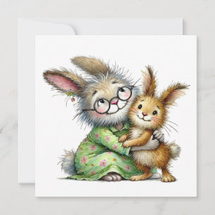 Cute Whimsical Bunny Mother’s Day for Grandma Card